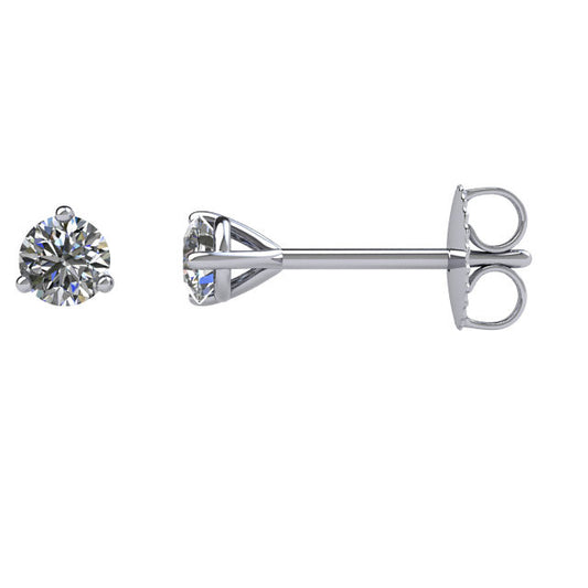 1/5 CTW Diamond Friction Post Stud Earrings in 14kt White Gold