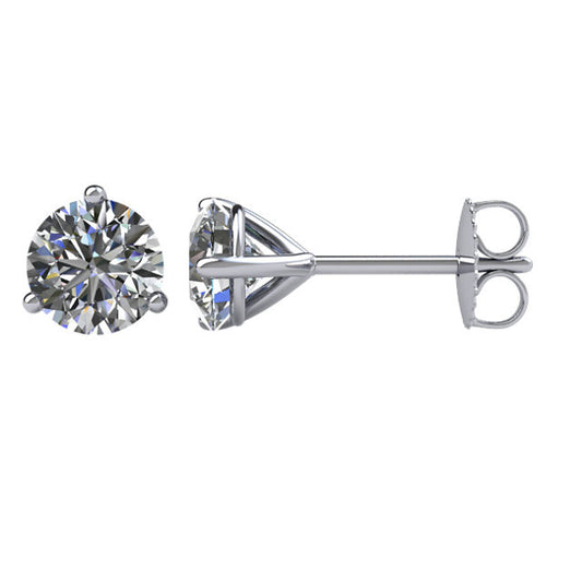 3/4 CTW Diamond Friction Post Stud Earrings in 14kt White Gold