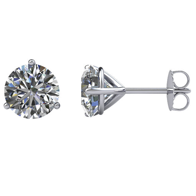 2 CTW Diamond Cocktail-Style Friction Post Stud Earrings