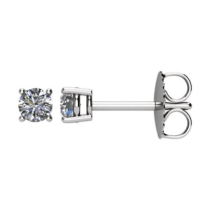 1/4 CTW Diamond Friction Post Earrings in 14kt White Gold