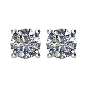 1/4 CTW Diamond Friction Post Earrings in 14kt White Gold