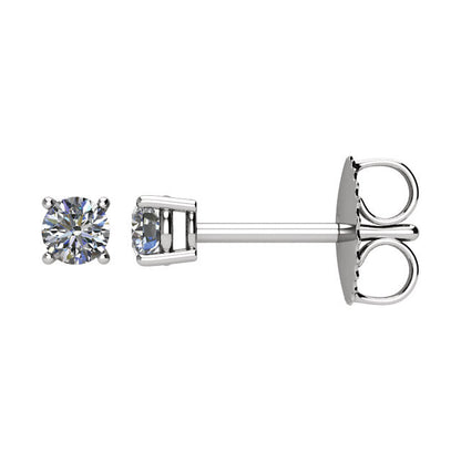 1/5 CTW Diamond Friction Post Earrings in 14kt White Gold