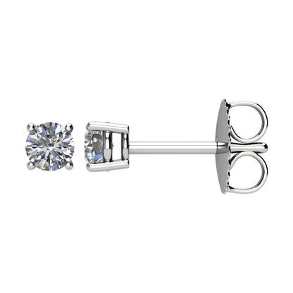 1/3 CTW Diamond Friction Post Earrings in 14kt White Gold
