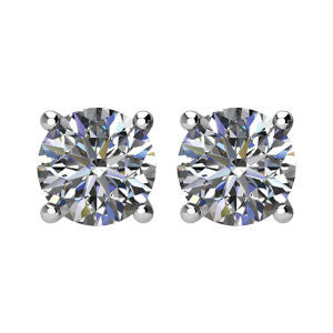 1/3 CTW Diamond Friction Post Earrings in 14kt White Gold