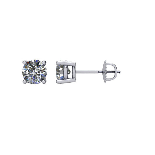 3/4 CTW Diamond Threaded Post Stud Earrings