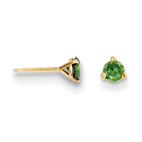 14k .33ct. Green Diamond Stud Earrings