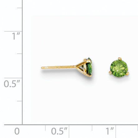 14k .75ct. Green Diamond Stud Earrings