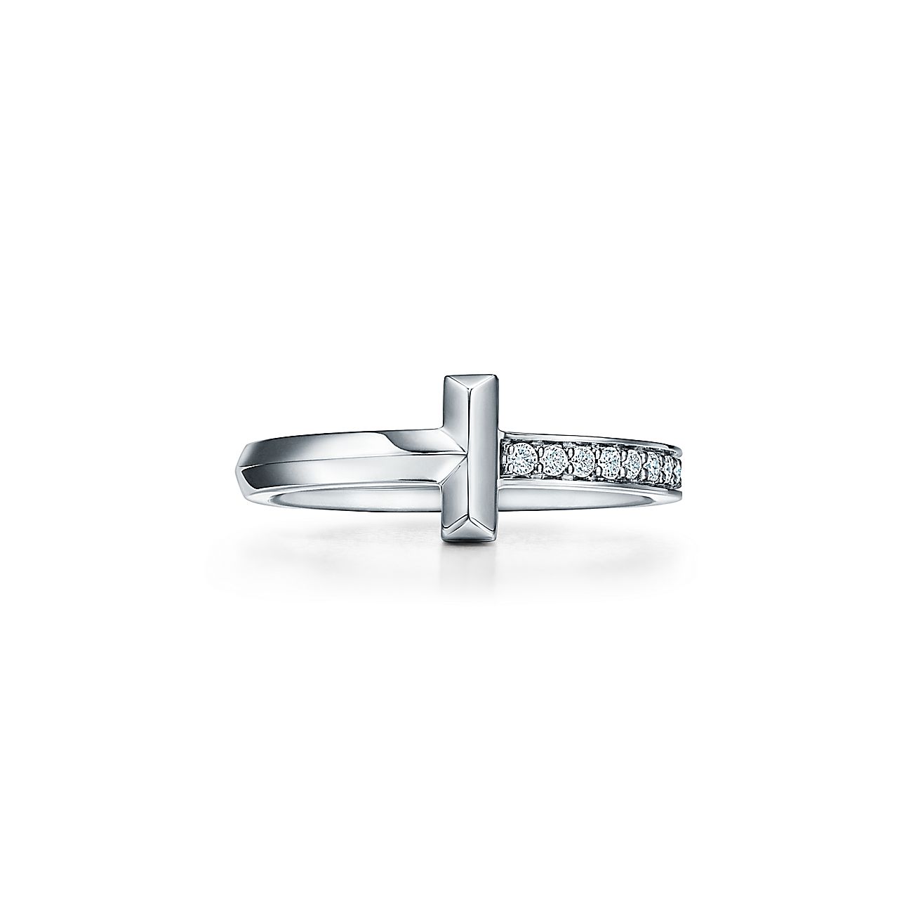 Designer Inspired Natural Diamond T1 Ring in 14K Yellow Rose or White Gold