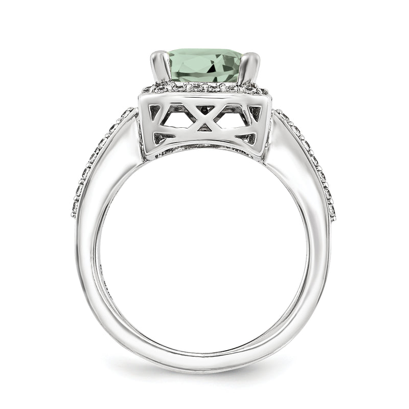 14KW AA Simulated Diamond Gemstone Ring