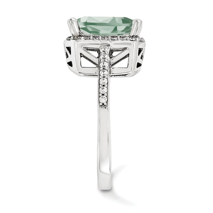 14KW AA Simulated Diamond Gemstone Ring