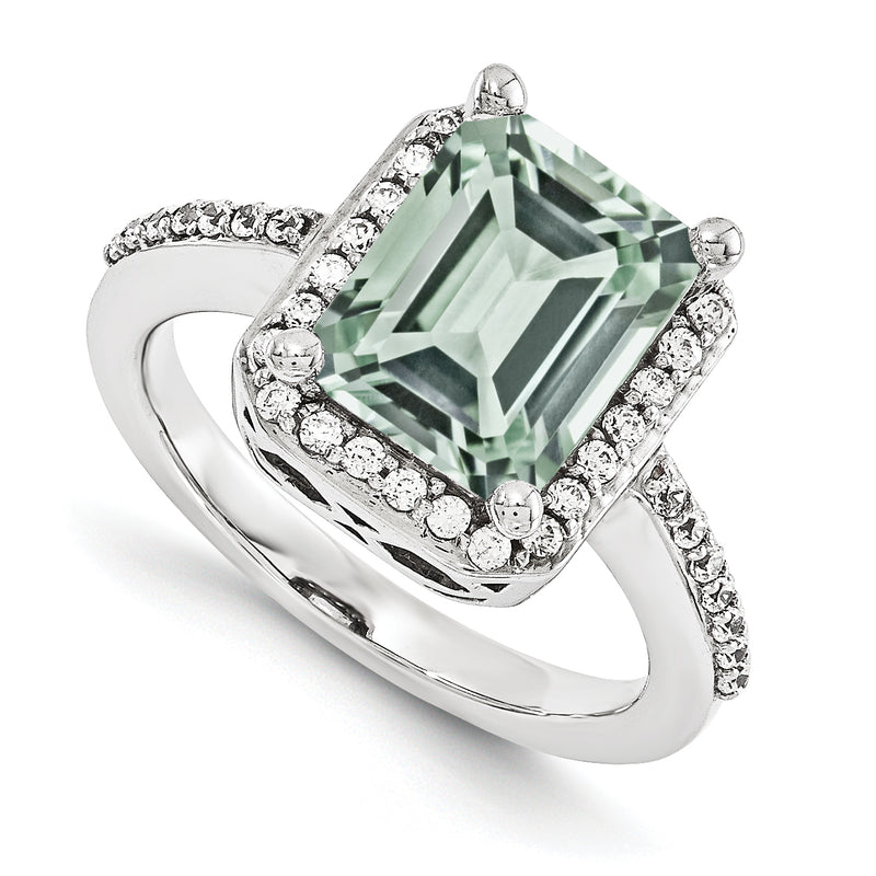 14KW AA Simulated Diamond Gemstone Ring