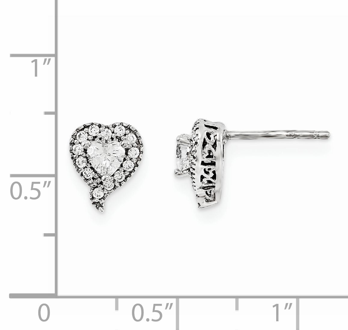 14KW AAA Diamond Semi mount Post Earrings