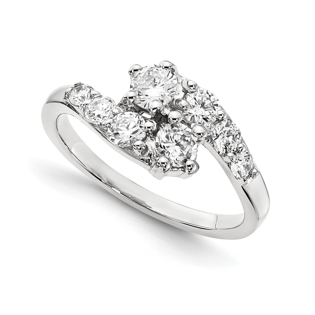 14KW AA Diamond 2 stone Complete Ring