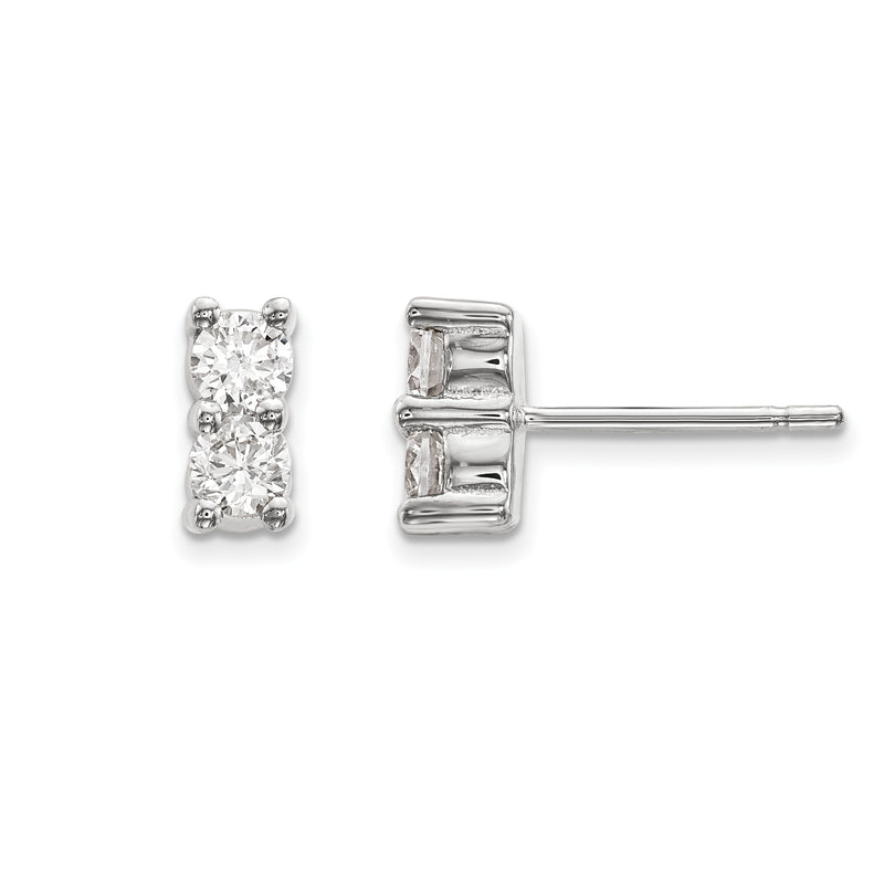 14kw 2 stone Diamond Earring