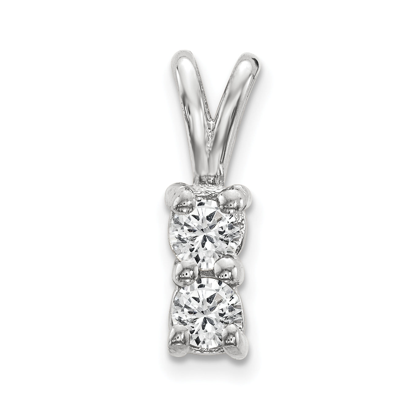 14kw 2 stone Diamond Pendant