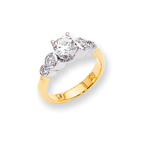 14k Two tone AA Diamond engagement ring