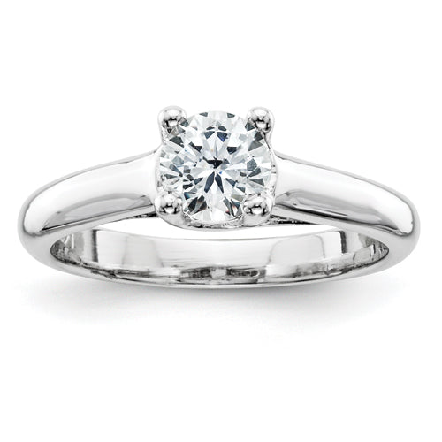 14k White Gold AAA Diamond solitaire ring