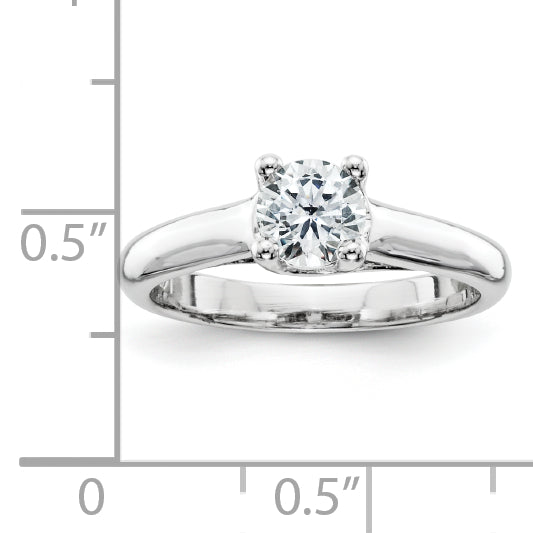 14k White Gold A Diamond solitaire ring
