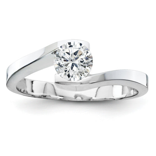 14k White Gold A Diamond solitaire ring