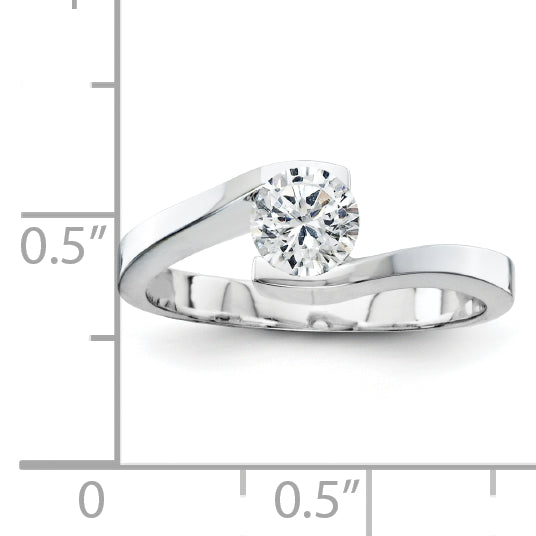 14k White Gold AA Diamond solitaire ring
