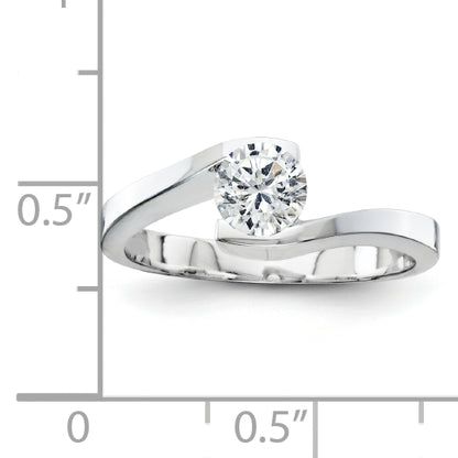 14k White Gold AA Diamond solitaire ring