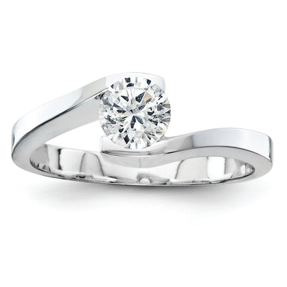 14k White Gold AAA Diamond solitaire ring