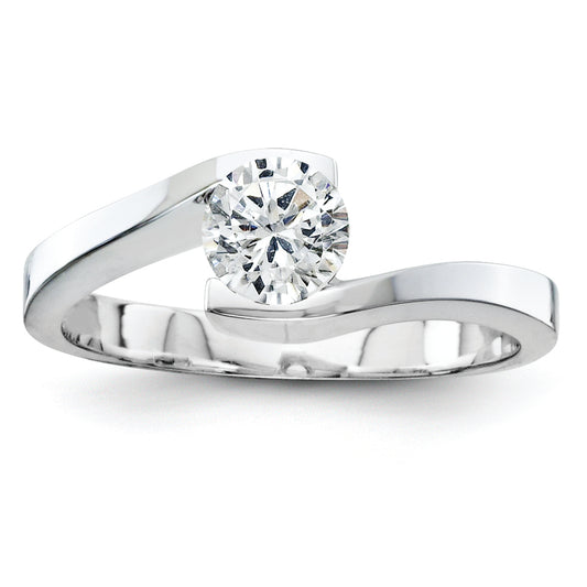 14k White Gold AA Diamond solitaire ring