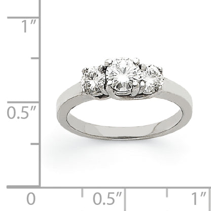 14k White Gold VS Diamond three stone ring