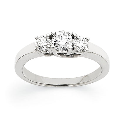 14k White Gold VS Diamond three stone ring