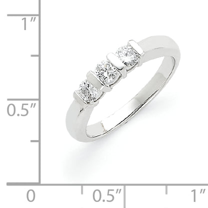 14k White Gold VS Diamond three stone ring