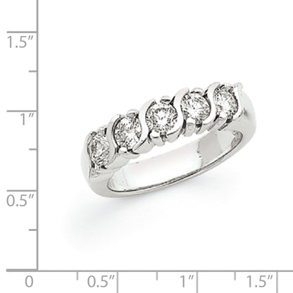 14k White Gold A Diamond 5 Stone Ring