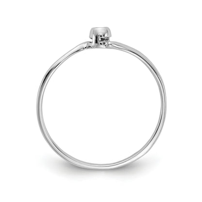 14K White Gold Polished AA Diamond Ring
