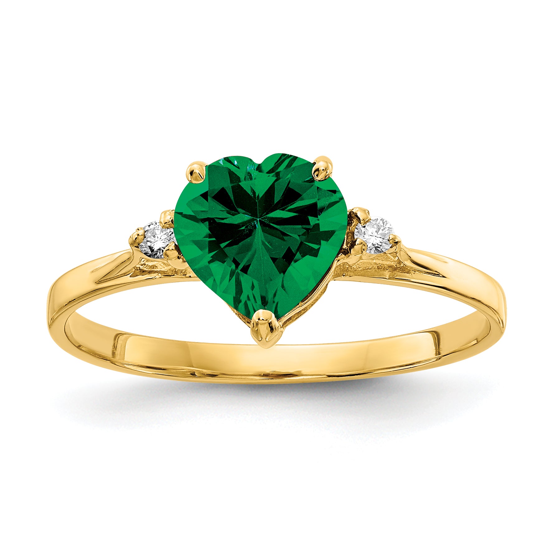 14k 7mm Heart Mount St. Helens A4 Diamond ring