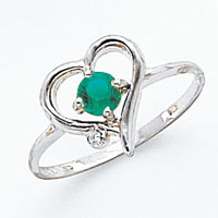 14k White Gold 4mm Mount St. Helens AA Diamond ring