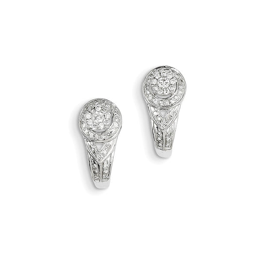 14k White Gold Diamond Earrring