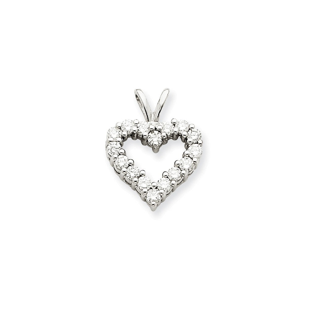 14k White Gold Diamond Heart Pendant
