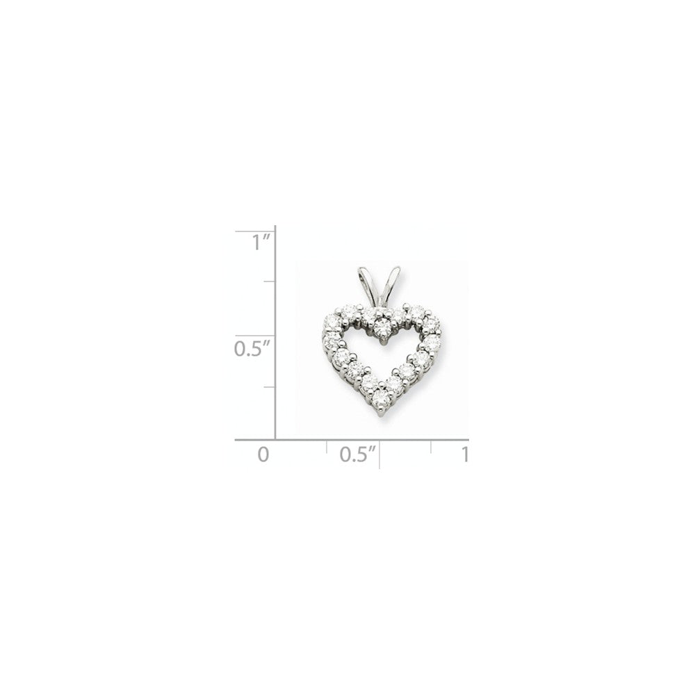 14k White Gold Diamond Heart Pendant