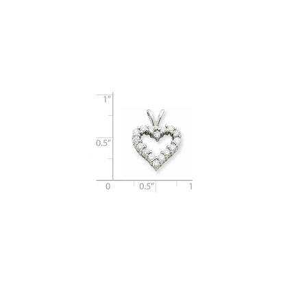14k White Gold Diamond Heart Pendant