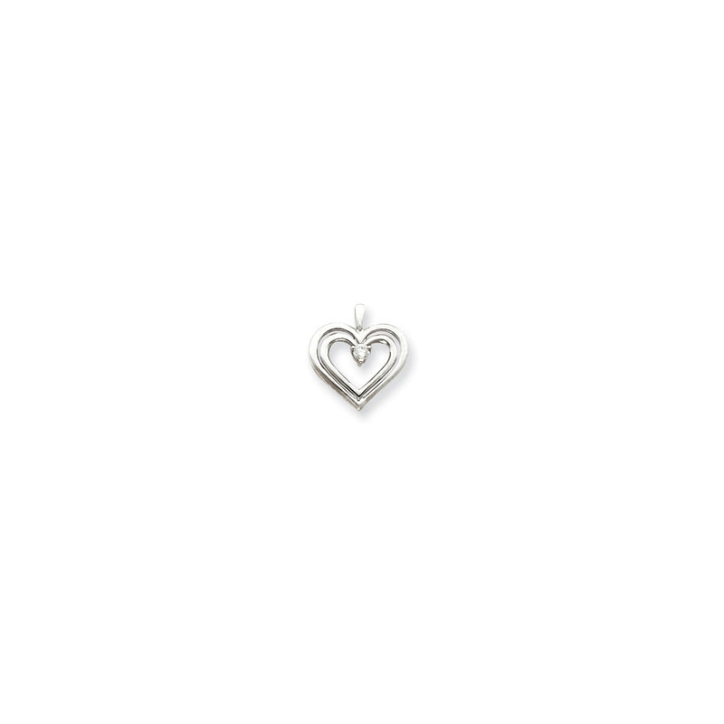 14k White Gold Diamond Heart Pendant