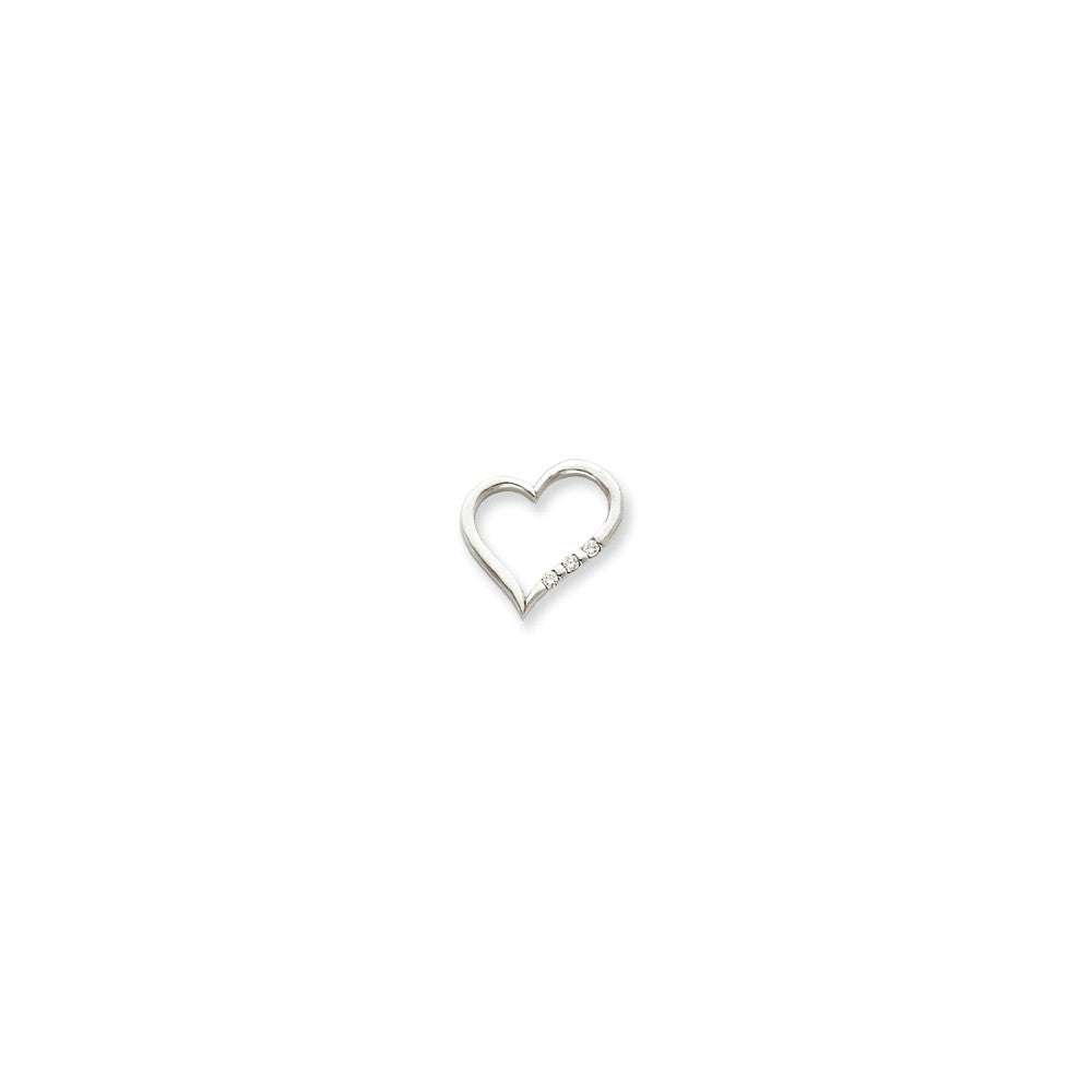 14k Yellow or White Gold Diamond Heart Pendant
