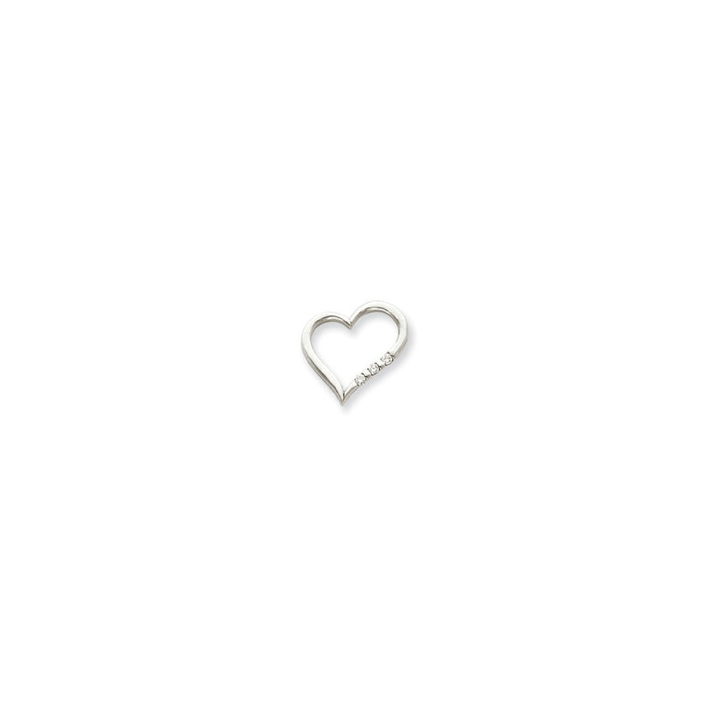 14k Yellow or White Gold Diamond Heart Pendant