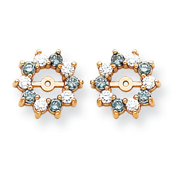 14k Blue dia/AA Earring Jackets