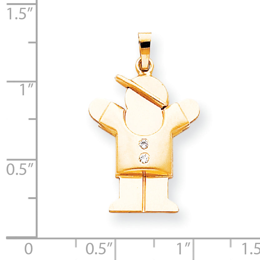 14k AA Diamond kid pendant