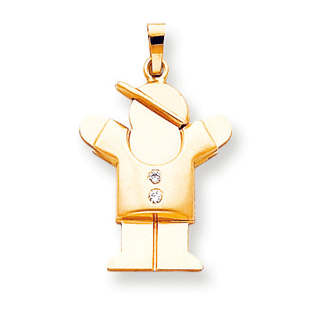 14k AAA Diamond kid pendant