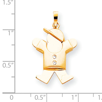 14k A Diamond kid pendant