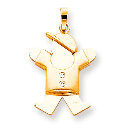 14k AA Diamond kid pendant