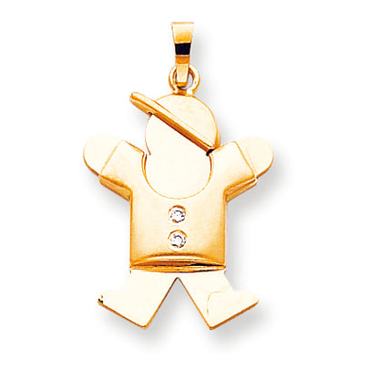 14k AAA Diamond kid pendant