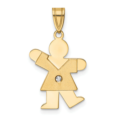 14k VS Diamond kid pendant