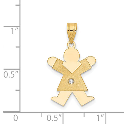 14k AAA Diamond kid pendant