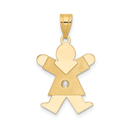 14k AAA Diamond kid pendant